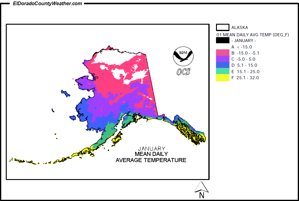 Alaska January Annual Mean Daily Average Temperature